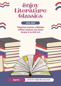 English Literature classes from Grade 6 to GCE A/L